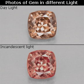 0.74 ct Multicolor Color-Change Garnet Gemstone, Color-Change Garnet Gem in Cushion-Cut Shape for Sale.