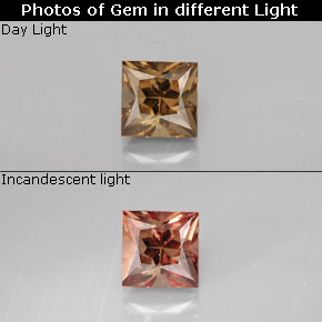 0.93 ct Multicolor Color-Change Garnet Gemstone, Color-Change Garnet Gem in Princess-Cut Shape for Sale.