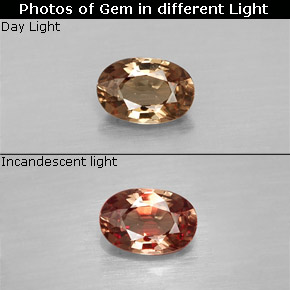 0.65 ct Multicolor Color-Change Garnet Gemstone, Color-Change Garnet Gem in Oval Facet Shape for Sale.