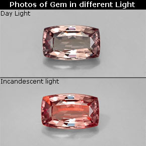 0.86 ct Color-Change Color-Change Garnet Gemstone, Color-Change Garnet Gem in Cushion-Cut Shape for Sale.