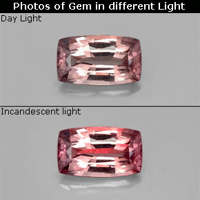 1.34 ct Color-Change Color-Change Garnet Gemstone, Color-Change Garnet Gem in Cushion-Cut Shape for Sale.