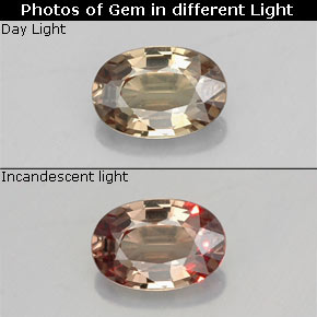 0.53 ct Multicolor Color-Change Garnet Gemstone, Color-Change Garnet Gem in Oval Facet Shape for Sale.