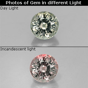 0.59 ct Multicolor Color-Change Garnet Gemstone, Color-Change Garnet Gem in Round Facet Shape for Sale.