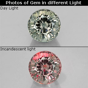 0.97 ct Multicolor Color-Change Garnet Gemstone, Color-Change Garnet Gem in Round Facet Shape for Sale.