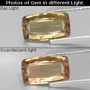 1.77 ct Multicolor Color-Change Garnet Gemstone, Color-Change Garnet Gem in Cushion-Cut Shape for Sale.