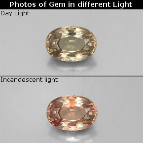 Oro Granate con Cambio de Color Gema - 0.6ct Forma ovalada (ID: 329385)