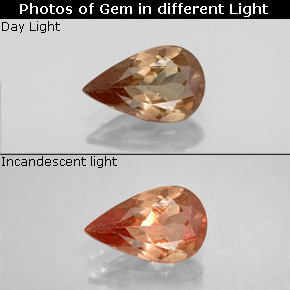 0,93ct Sfaccettatura a pera marrone Granato cangiante dalla Tanzania, Dimension 8,2 x 5mm, Natural non trattati Gemstone, VS Clarity, 1 piece Granato cangiante in Marrone chiaro Color, Mohs Hardness of 6,5 - 7,5 adatto per gioielli da indossare ogni giorno, Photo A