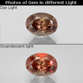 1.31 ct Multicolor Color-Change Garnet Gemstone, Color-Change Garnet Gem in Oval Facet Shape for Sale.