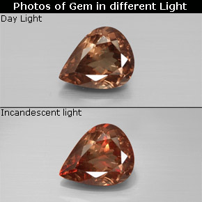 2.4ct Pear Facet Golden Brown to Orange Color-Change Garnet Gem for sale 2.4ct Pear Facet Golden Brown to Orange Color-Change Garnet Gem (ID: 344766)