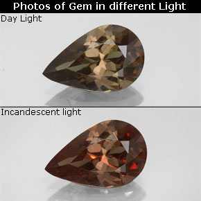 2.21 ct Multicolor Color-Change Garnet Gemstone, Color-Change Garnet Gem in Pear Facet Shape for Sale.