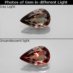 1.27 ct Multicolor Color-Change Garnet Gemstone, Color-Change Garnet Gem in Pear Facet Shape for Sale.