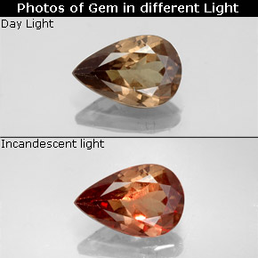 1.58 ct Multicolor Color-Change Garnet Gemstone, Color-Change Garnet Gem in Pear Facet Shape for Sale.