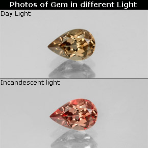 0.64 ct Color-Change Color-Change Garnet Gemstone, Color-Change Garnet Gem in Pear Facet Shape for Sale.