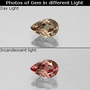 0.65 ct Multicolor Color-Change Garnet Gemstone, Color-Change Garnet Gem in Pear Facet Shape for Sale.