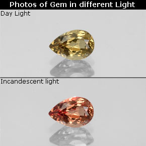 0.63 ct Color-Change Color-Change Garnet Gemstone, Color-Change Garnet Gem in Pear Facet Shape for Sale.