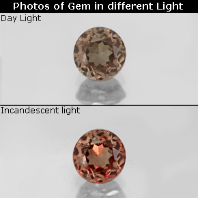 0.75 ct Multicolor Color-Change Garnet Gemstone, Color-Change Garnet Gem in Round Facet Shape for Sale.