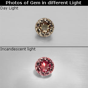 0.50 ct Multicolor Color-Change Garnet Gemstone, Color-Change Garnet Gem in Round Facet Shape for Sale.