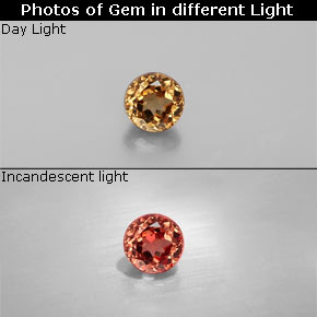 0.43 ct Multicolor Color-Change Garnet Gemstone, Color-Change Garnet Gem in Round Facet Shape for Sale.