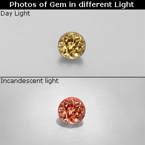 0.41 ct Multicolor Color-Change Garnet Gemstone, Color-Change Garnet Gem in Round Facet Shape for Sale.
