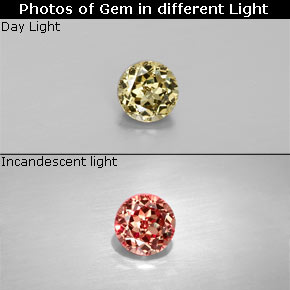 0.44 ct Multicolor Color-Change Garnet Gemstone, Color-Change Garnet Gem in Round Facet Shape for Sale.