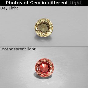 0.51 ct Multicolor Color-Change Garnet Gemstone, Color-Change Garnet Gem in Round Facet Shape for Sale.