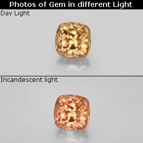 0.46 ct Multicolor Color-Change Garnet Gemstone, Color-Change Garnet Gem in Cushion-Cut Shape for Sale.