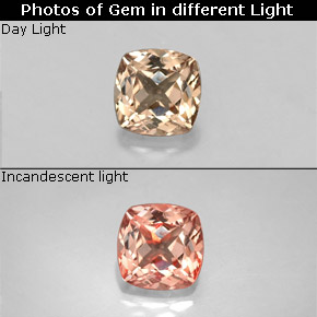 0.51 ct Multicolor Color-Change Garnet Gemstone, Color-Change Garnet Gem in Cushion-Cut Shape for Sale.
