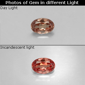 0.55 ct Multicolor Color-Change Garnet Gemstone, Color-Change Garnet Gem in Oval Facet Shape for Sale.