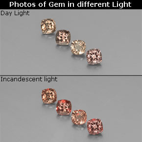 1.83 ctw Multicolor Color-Change Garnet Gemstones, Color-Change Garnet Gems in Cushion-Cut Shape for Sale.
