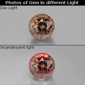 1.30 ct Multicolor Color-Change Garnet Gemstone, Color-Change Garnet Gem in Round Facet Shape for Sale.
