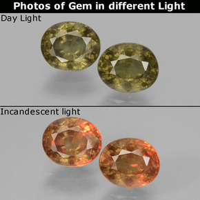 1.72 ct Color-Change Color-Change Garnet Gemstone, Color-Change Garnet Gem in Oval Facet Shape for Sale.
