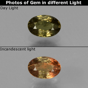 0.6ct Oval Facet Greenish Brown To Red Pink Color-Change Garnet for sale thumb image of 0.6ct Oval Facet Greenish Brown To Red Pink Color-Change Garnet (ID: 429000)