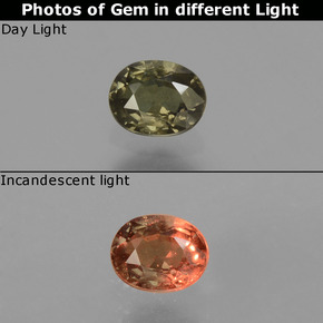 0.44 ct Color-Change Color-Change Garnet Gemstone, Color-Change Garnet Gem in Oval Facet Shape for Sale.