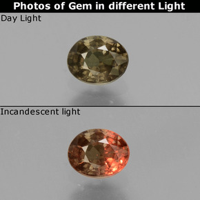 0.46 ct Multicolor Color-Change Garnet Gemstone, Color-Change Garnet Gem in Oval Facet Shape for Sale.