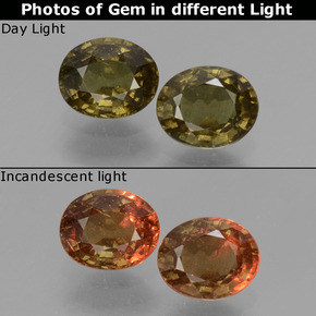 2.04 ct Color-Change Color-Change Garnet Gemstone, Color-Change Garnet Gem in Oval Facet Shape for Sale.
