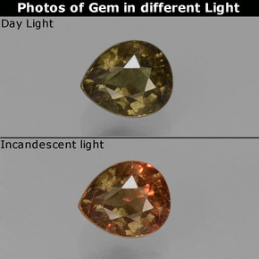 0.6ct Pear Facet Greenish Brown To Red Pink Color-Change Garnet Gem for sale 0.6ct Pear Facet Greenish Brown To Red Pink Color-Change Garnet Gem (ID: 429584)