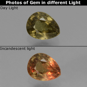 0.6ct Pear Facet Greenish Brown To Red Pink Color-Change Garnet for sale thumb image of 0.6ct Pear Facet Greenish Brown To Red Pink Color-Change Garnet (ID: 429585)