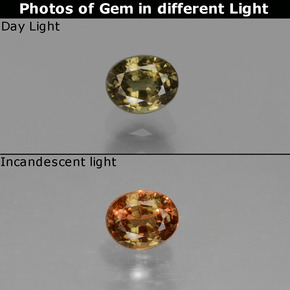 0.51 ct Multicolor Color-Change Garnet Gemstone, Color-Change Garnet Gem in Oval Facet Shape for Sale.