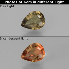 0.7ct Pear Facet Green to Red-Pink Color-Change Garnet for sale thumb image of 0.7ct Pear Facet Green to Red-Pink Color-Change Garnet (ID: 444487)