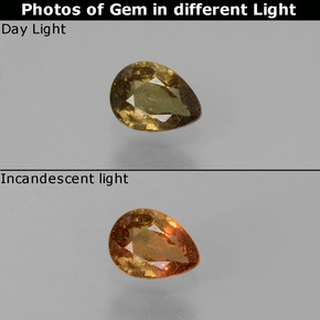 0.46 ct Multicolor Color-Change Garnet Gemstone, Color-Change Garnet Gem in Pear Facet Shape for Sale.