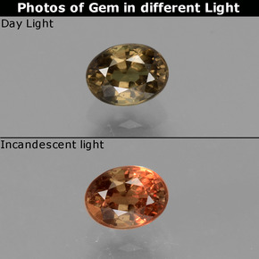 0.81 ct Multicolor Color-Change Garnet Gemstone, Color-Change Garnet Gem in Oval Facet Shape for Sale.