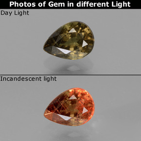 0.86 ct Color-Change Color-Change Garnet Gemstone, Color-Change Garnet Gem in Pear Facet Shape for Sale.
