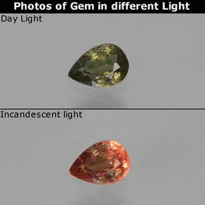 0.43 ct Color-Change Color-Change Garnet Gemstone, Color-Change Garnet Gem in Pear Facet Shape for Sale.