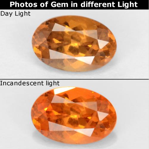 Marrón dorado Granate con Cambio de Color Gema - 0.6ct Forma ovalada (ID: 545328)