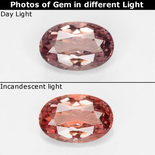 0.57 ct Brown Color-Change Garnet Gemstone, Color-Change Garnet Gem in Oval Facet Shape for Sale.