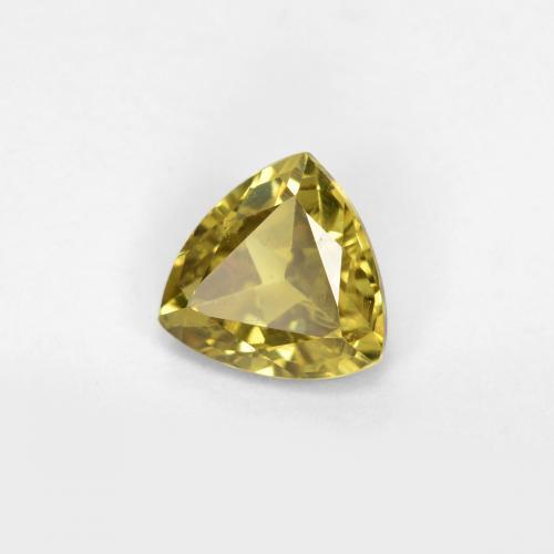 0.70 ct Yellow Color-Change Garnet Stone, Natural Color-Change Garnet in Trillion Facet Shape for Sale