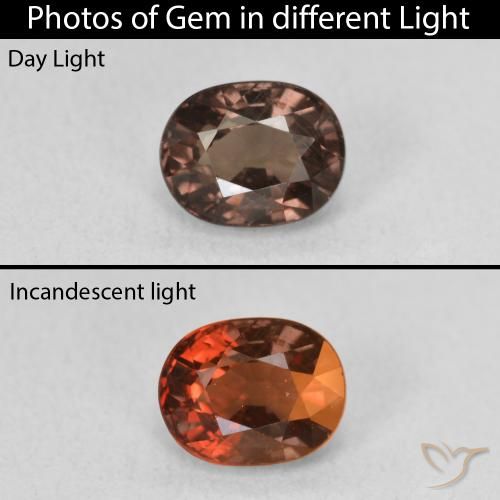 1.57ct Natural Medium Light Brown Color-Change Garnet, Oval, VVS-VS