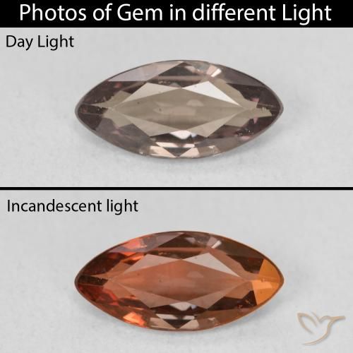 1.23ct Natural Medium Light Brown Color-Change Garnet, Marquise, VVS-VS
