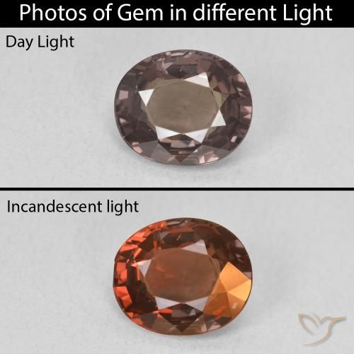 1.76ct Natural Medium Light Brown Color-Change Garnet, Oval, VVS-VS