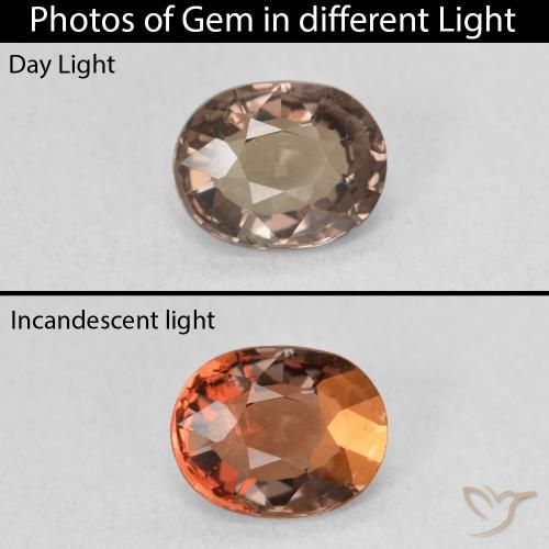 1.05ct Natural Medium Light Brown Color-Change Garnet, Oval, VVS-VS